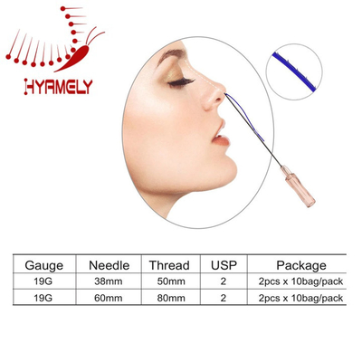 DIENTE L aguja 19G de los hilos de Hyamely PDO para la elevación facial