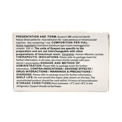 Dysport Botulinum toxin injection Dysport 500iu anti wrinkles