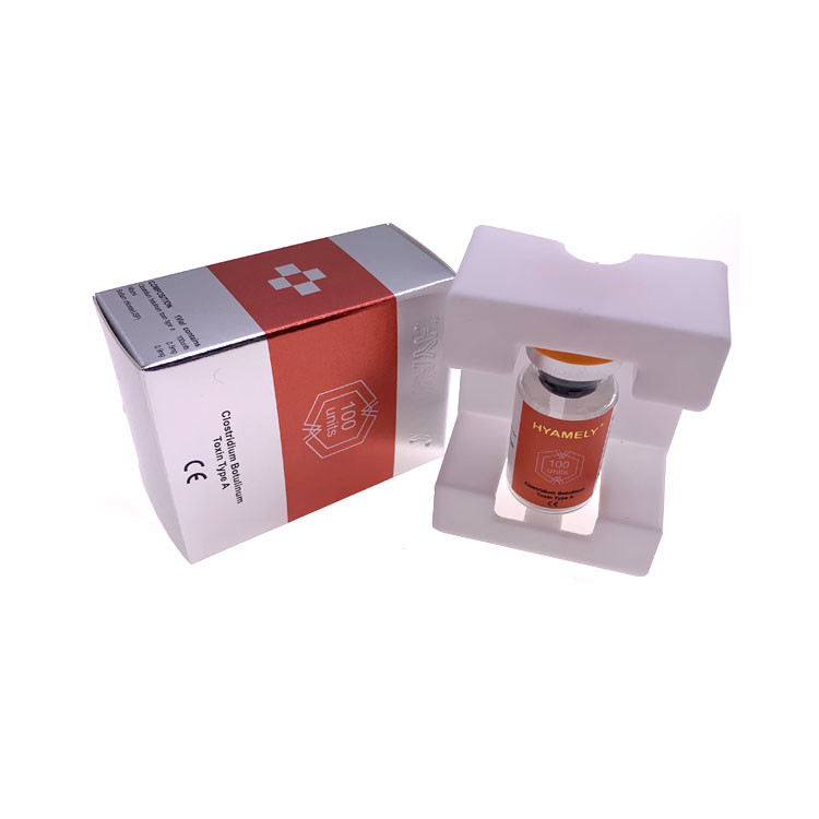 Tipo de HYAMELY  una toxina Botulinum 100 IU que reducen líneas del ceño fruncido de la frente del Glabella